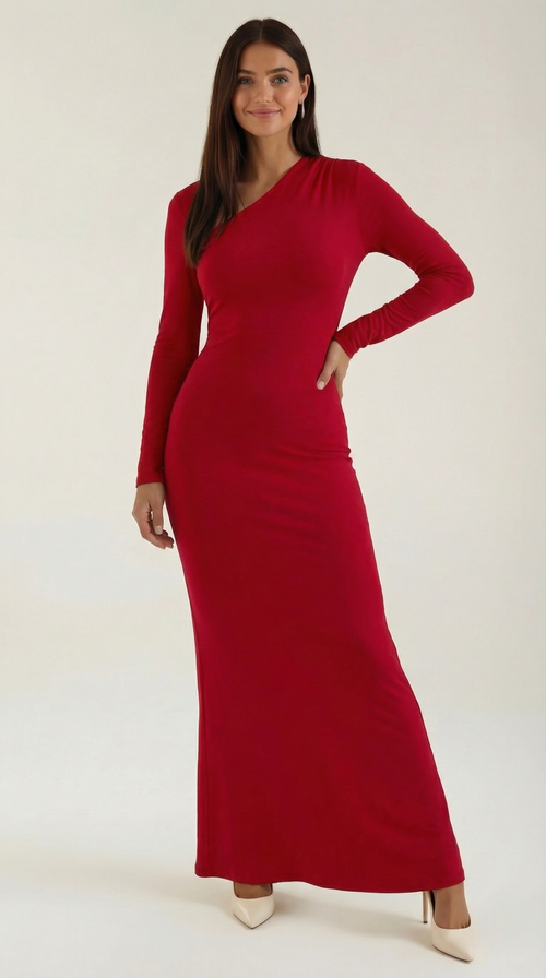 Roberta Vestido Maxi Bodycon de Manga Larga