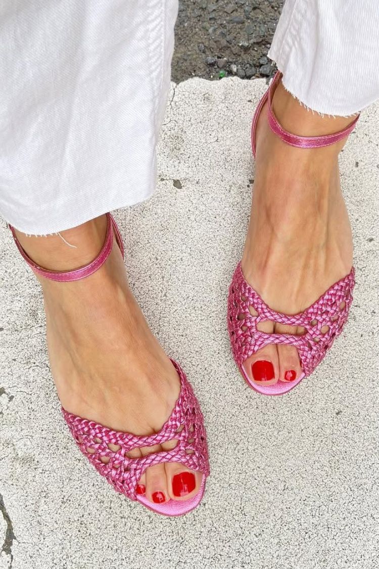 Jolina - Sandalias Doradas Tejidas