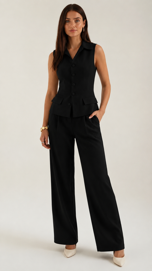 Annie | Traje elegante de dos piezas con escote en V para mujer