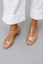 Marisa - Sandalias Doradas Elegancia Diaria