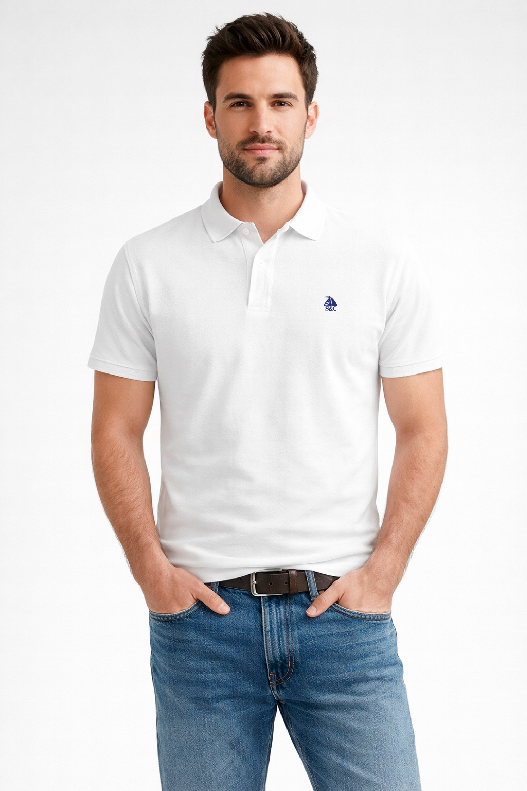 Polo manga corta Blanco modelo "Garroc"
