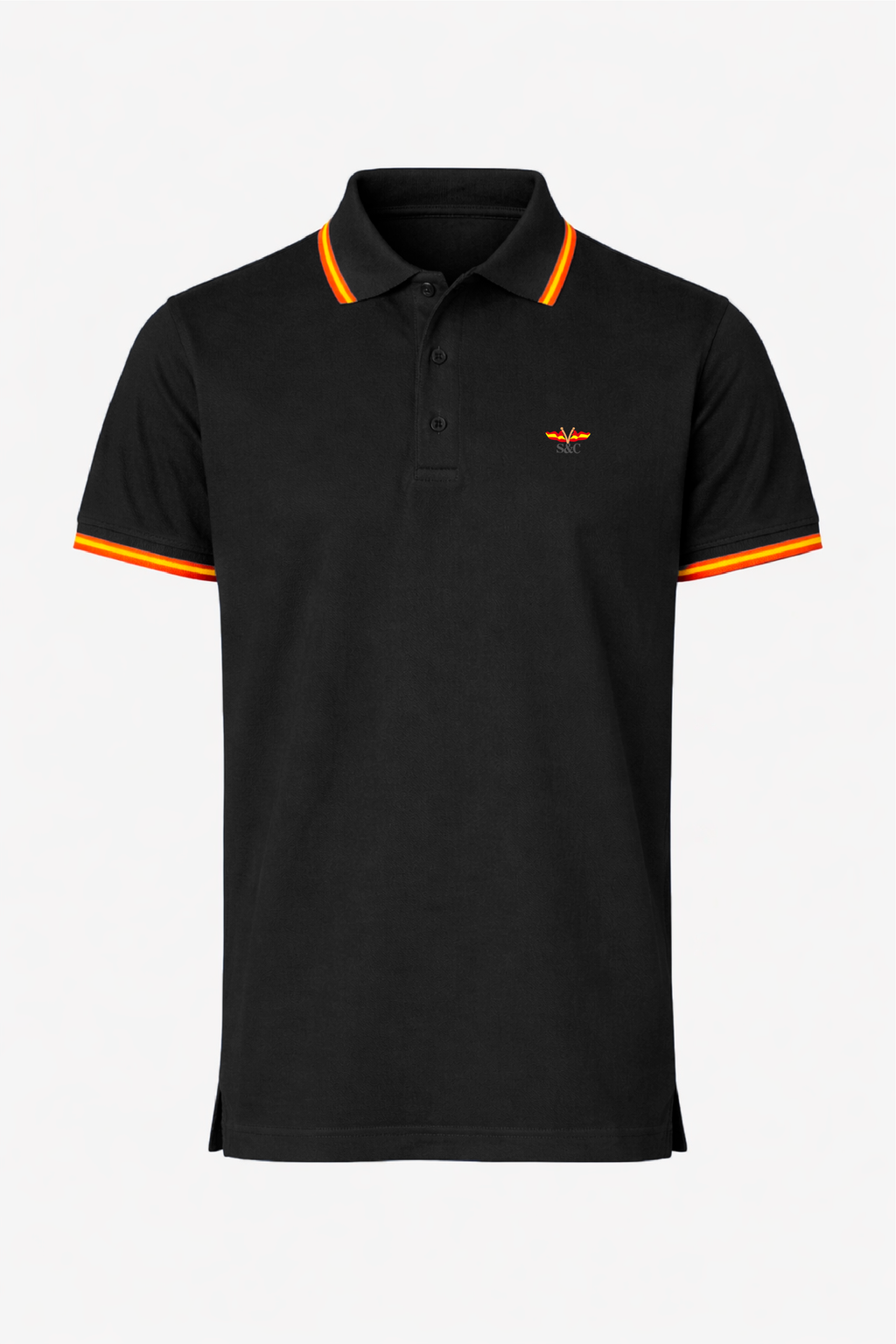 Polo hombre manga corta NATION Negro