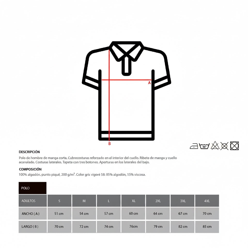 Polo manga corta Blanco modelo "Garroc"