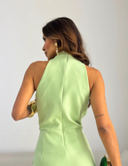 Valentina | Mono Halter con lazo frontal y corte de Pierna Ancha palazzo