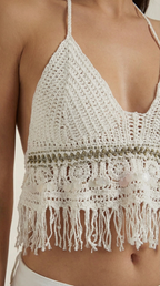 Brandy Top Halter de Punto Boho