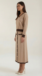 Conjunto de suéter V y falda midi 'Cheryl'