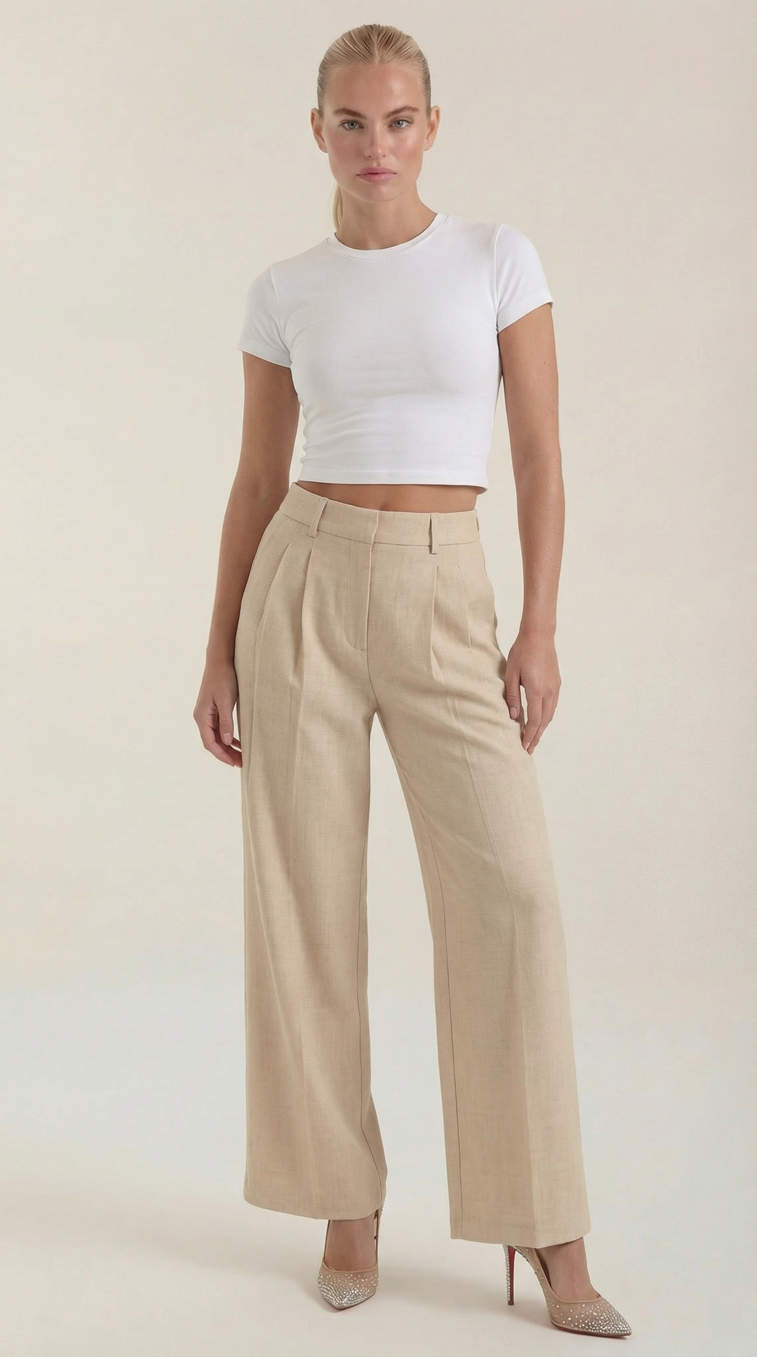 Pantalones Plisados de Cintura Alta Courtney