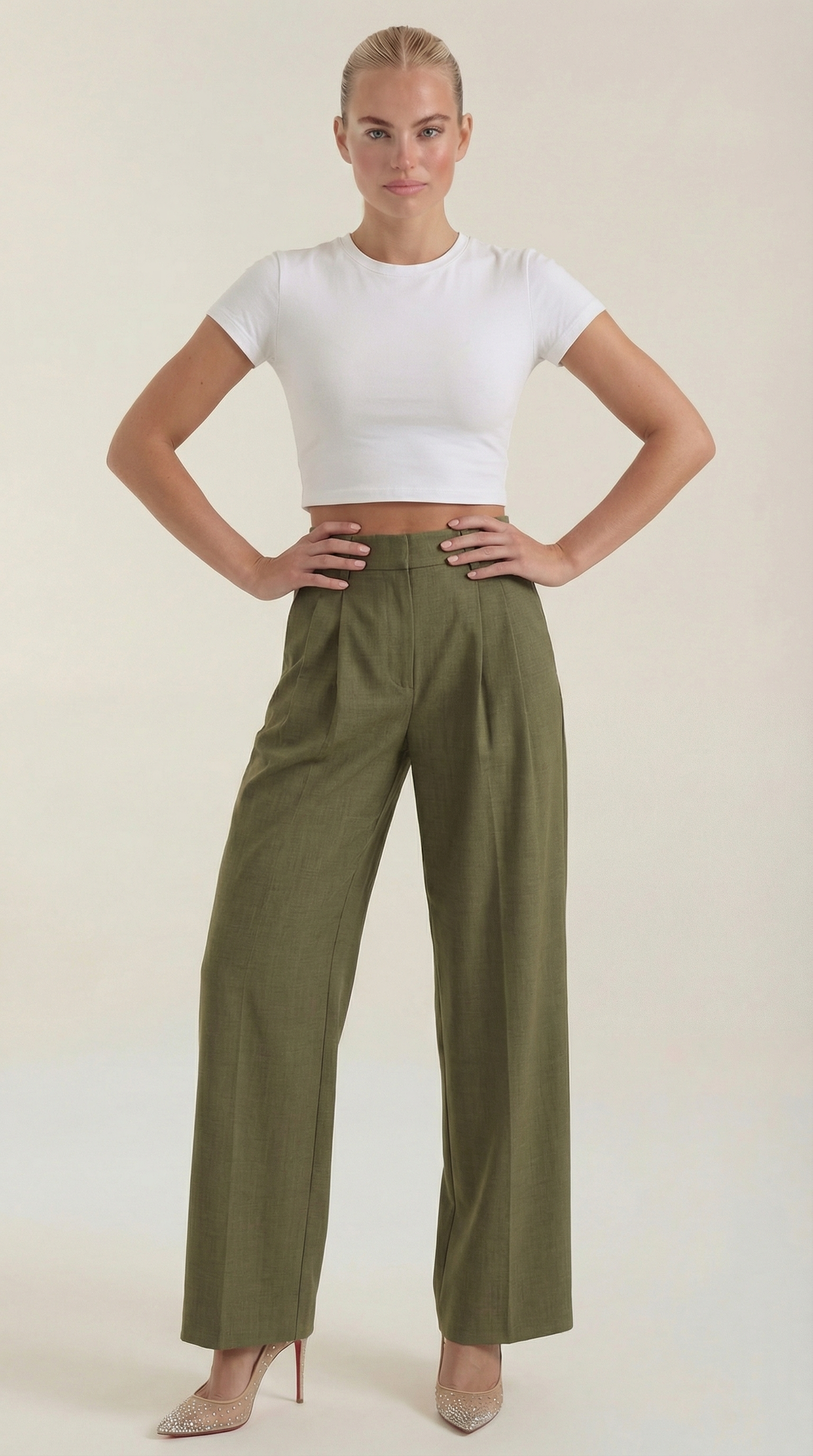 Pantalones Plisados de Cintura Alta Courtney