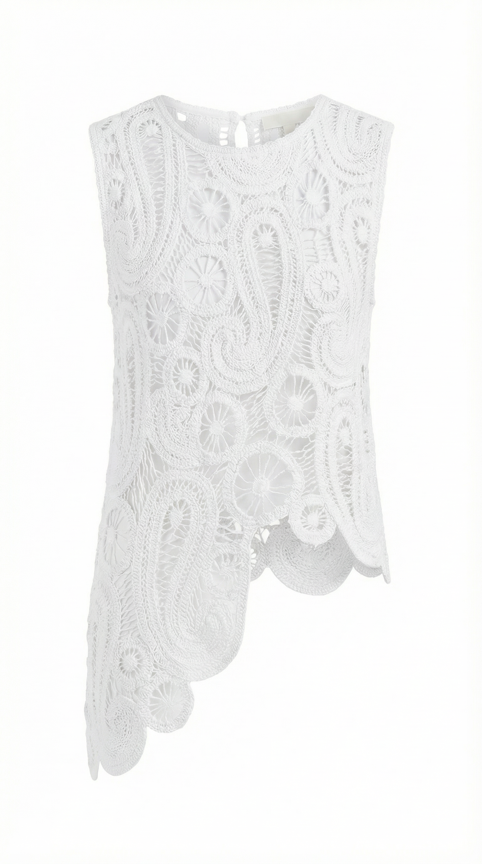 Blusa Asimétrica Delia con Detalles de Encaje