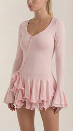 Vestido Corto Estelle con Volantes