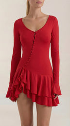 Vestido Corto Estelle con Volantes