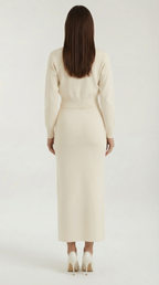 Conjunto de punto Evelyn Luxe con botones