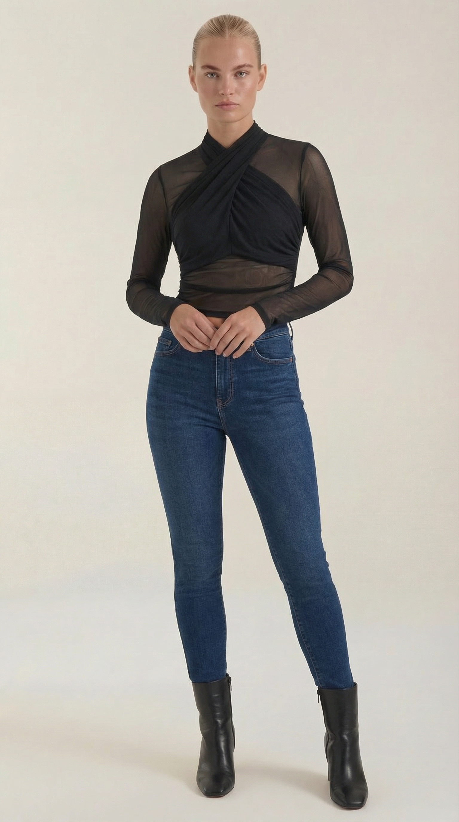 Georgia Transparente Top de Malla