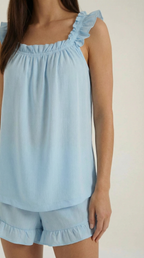 Conjunto Helen de algodón con detalles de volantes