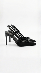 Tacones de Satén Rebecca con Detalle de Lazo