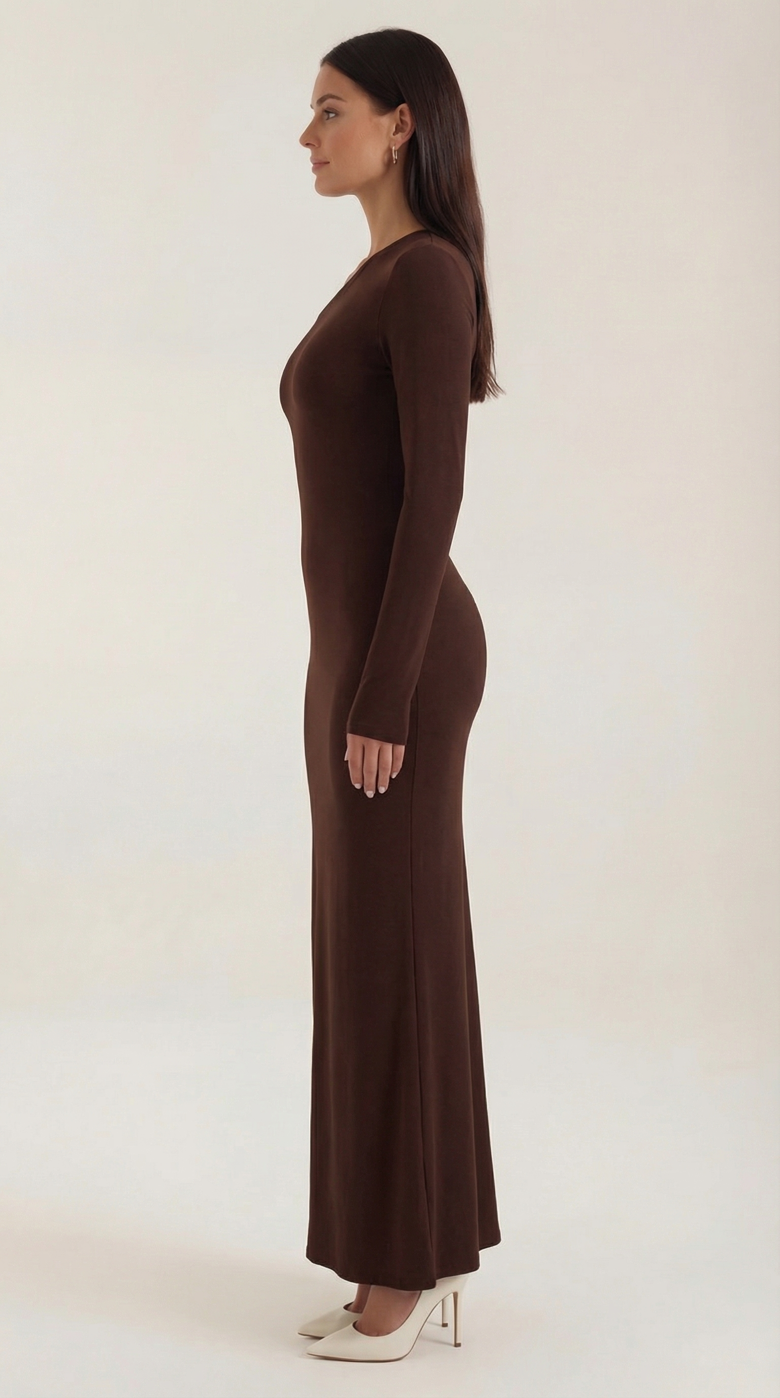 Roberta Vestido Maxi Bodycon de Manga Larga