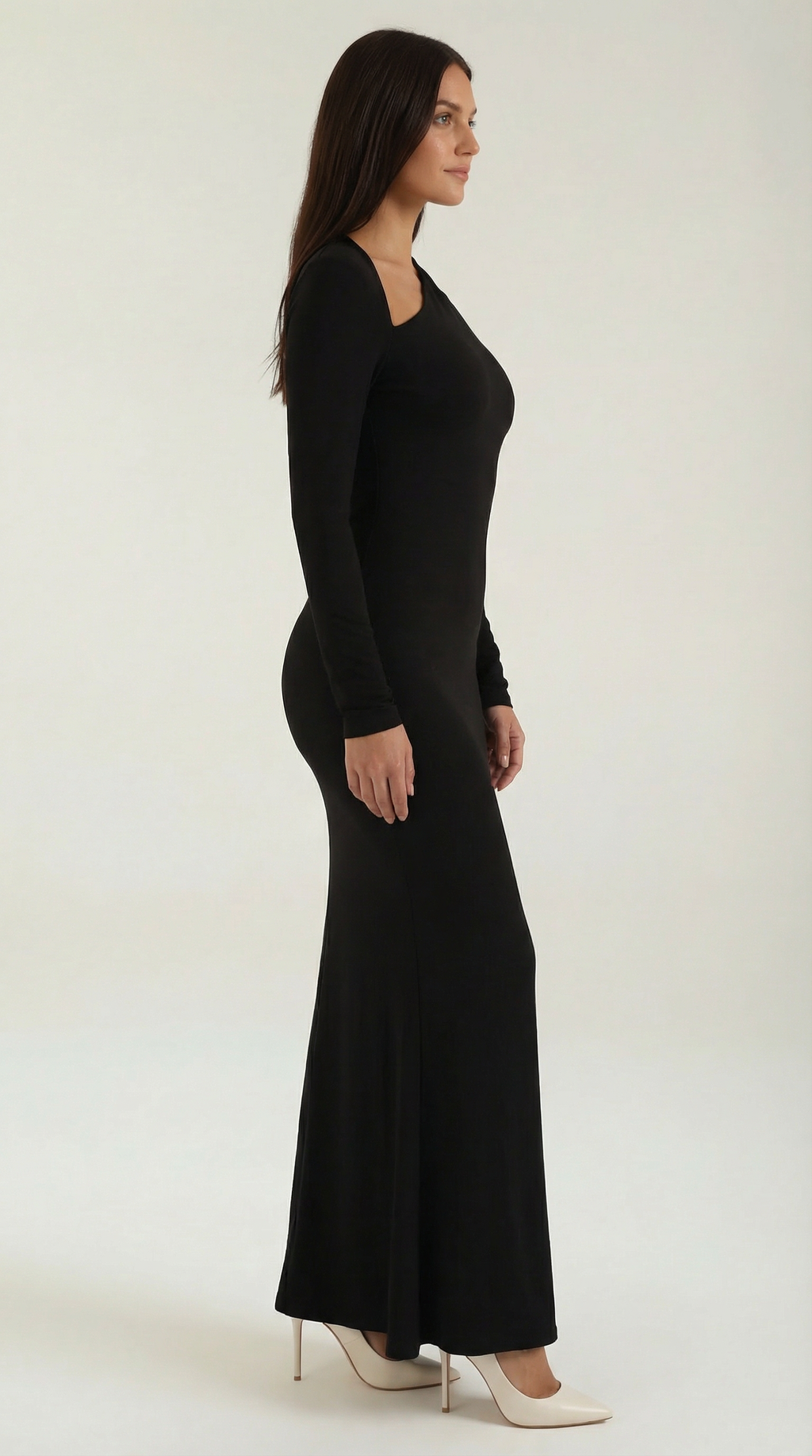 Roberta Vestido Maxi Bodycon de Manga Larga