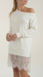 Vestido de punto con detalles de encaje Rosemary