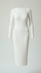 Sheila - Vestido midi ajustado de canalé