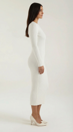 Sheila - Vestido midi ajustado de canalé