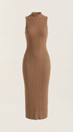 Vestido Sonia midi ajustado de cuello alto