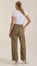 Pantalones Plisados de Cintura Alta Courtney