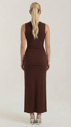 Maxi Vestido Hester con Cuello Alto